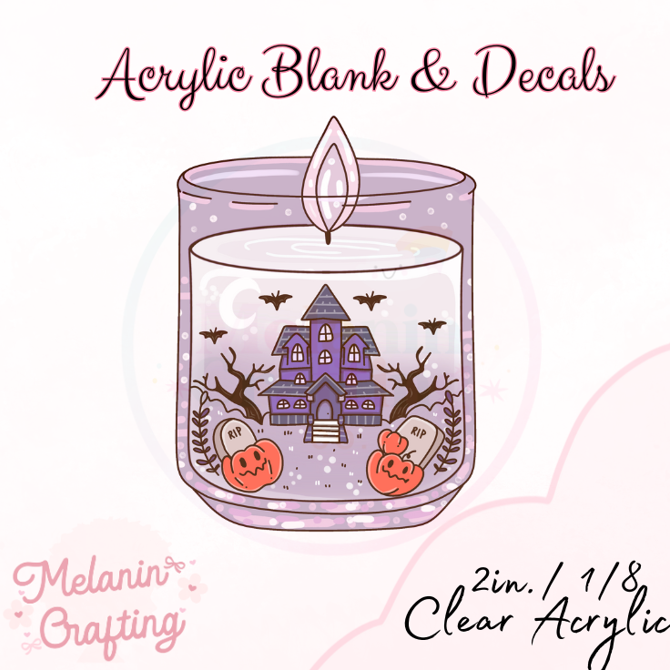 Spooky Candle Acrylic Blank & Decal Set