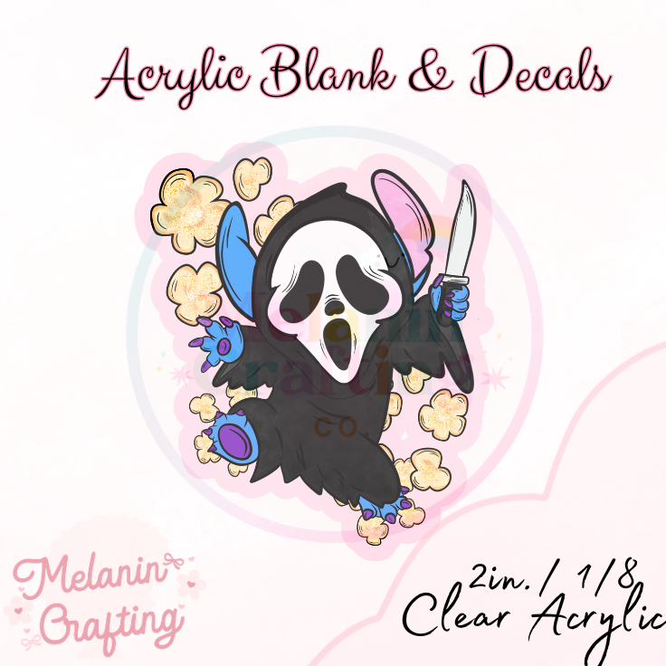 Popcorn Alien Scream Acrylic Blank & Decal Set