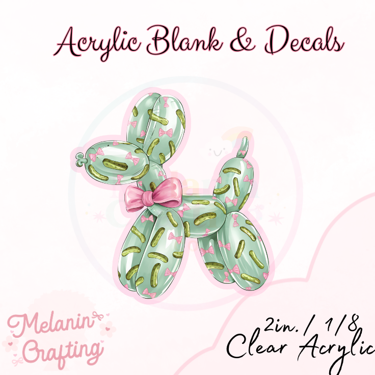 Pickled Balloon Dog Acrylic Blank & Decal Set
