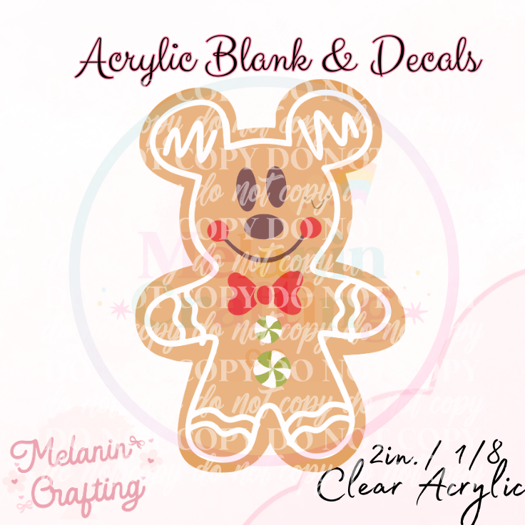 Gingerbread Man Acrylic Blank & Decal Set