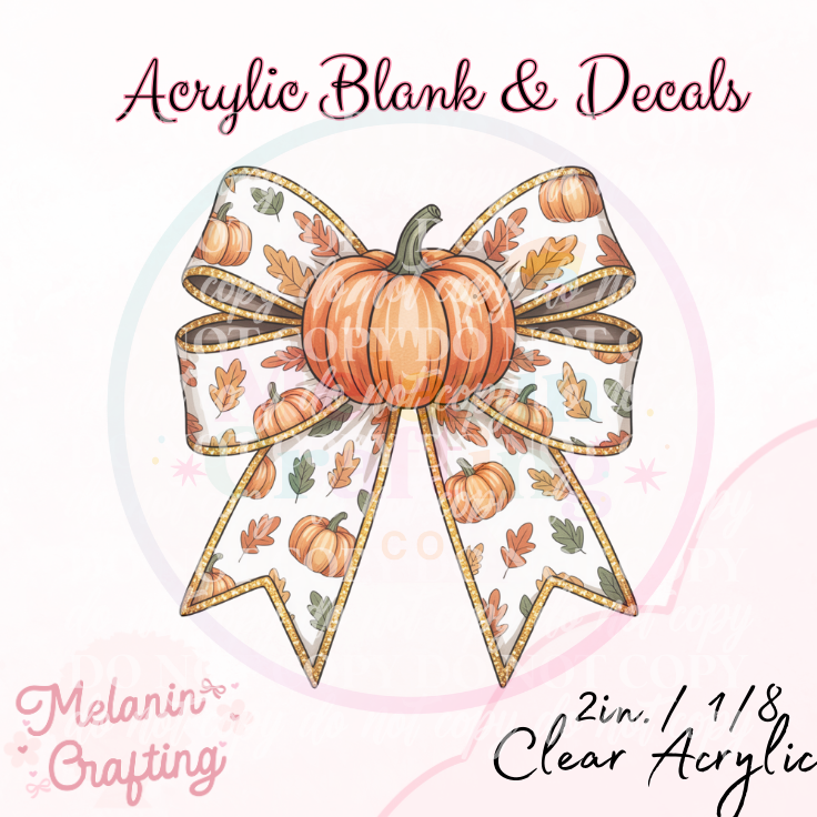 Harvest Pumpkin Acrylic Blank & Decal Set