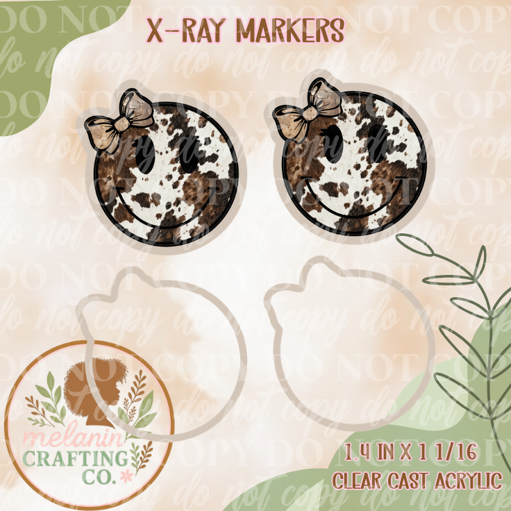 Smiley Cowprint X-Ray Markers (Decal Included)