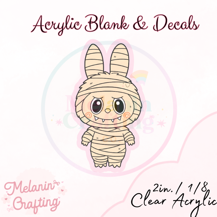 Labubu Mummy Acrylic Blank & Decal Set