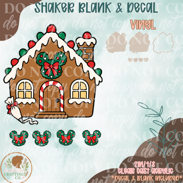 Mouse Gingerbread Bakery Acrylic Blank & Shaker Set