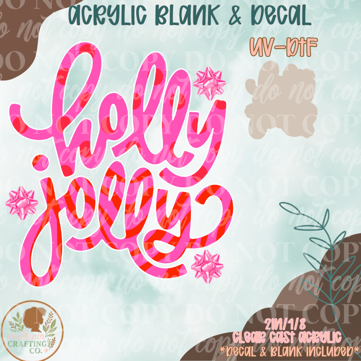 Holly Jolly Stripes UV DTF Acrylic Blank Set
