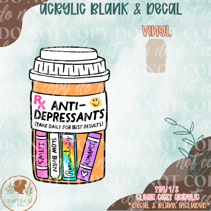 Antidepressants Acrylic Blank & Decal Set