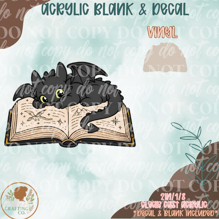 Dragon Book Acrylic Blank & Decal Set