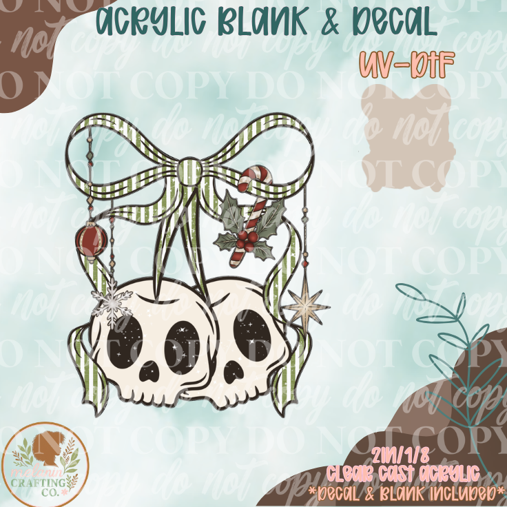 Christmas Skelly Cherries UV DTF Acrylic Blank Set