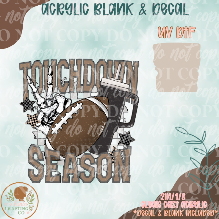 Touch Down Season UV DTF Acrylic Blank Set