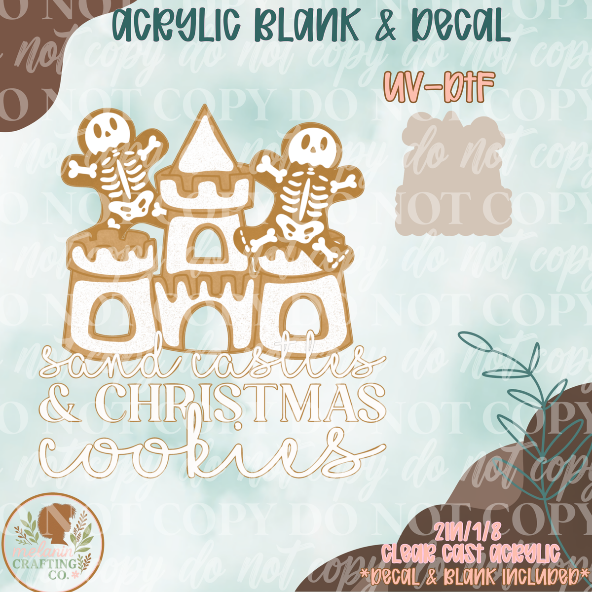 Sand Castles & Cookies UV DTF Acrylic Blank Set