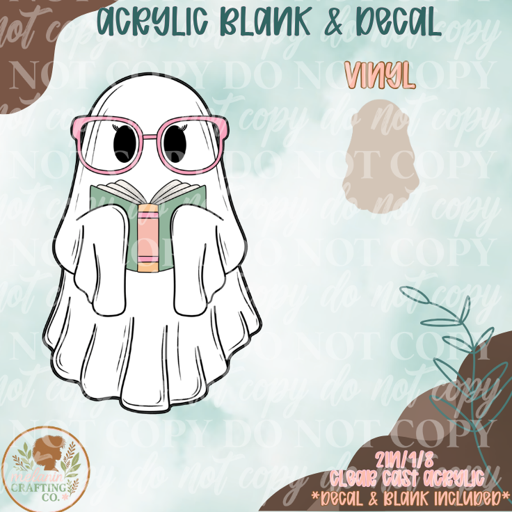 Ghost Book Acrylic Blank & Decal Set