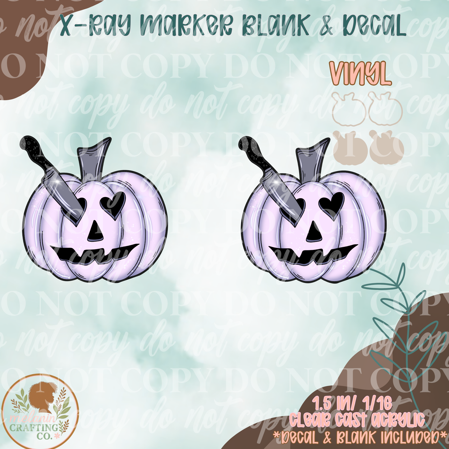 Pastel Pumpkin X-Ray Markers (Decal Included)