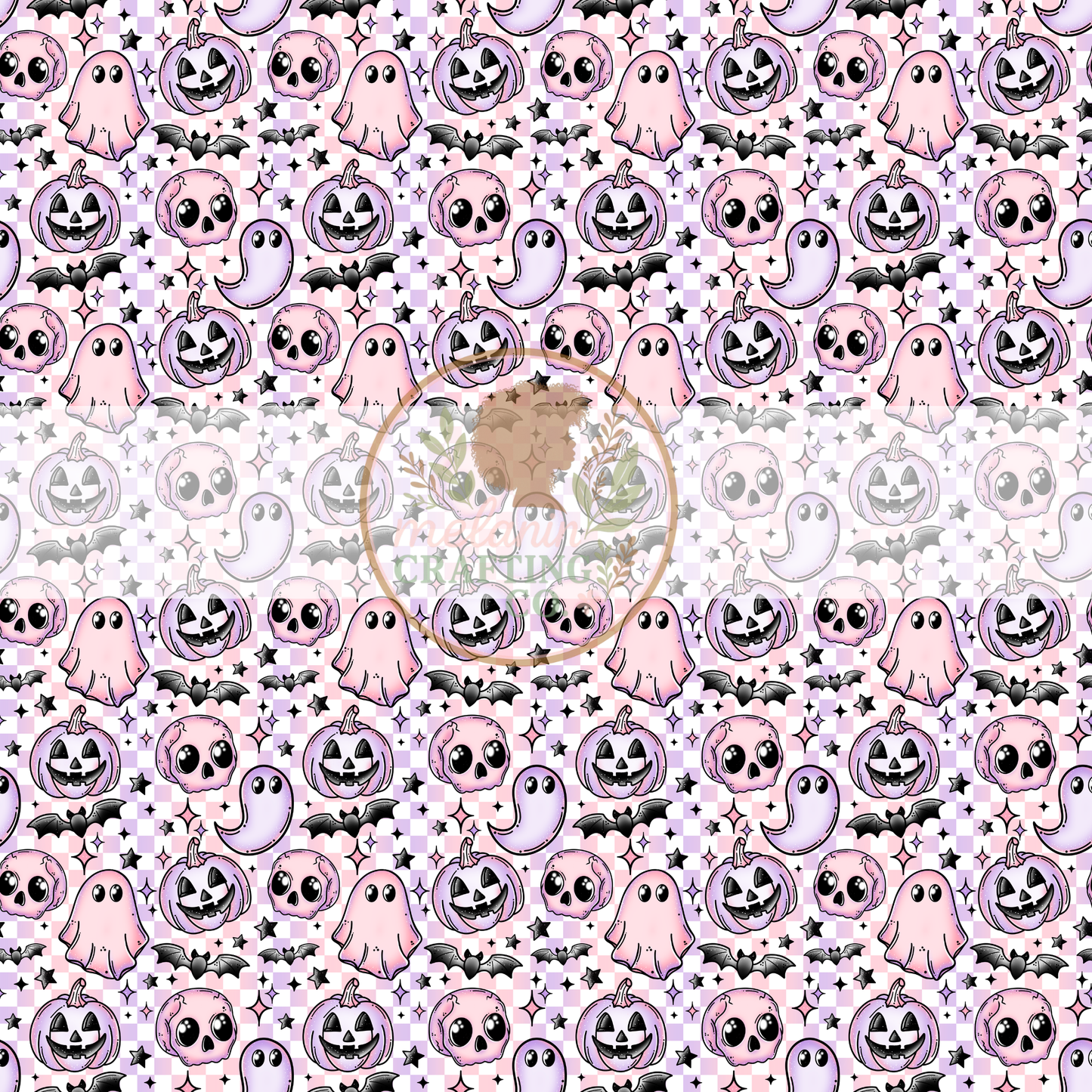 Spooky Skulls Pastel 12x12 Adhesive Vinyl