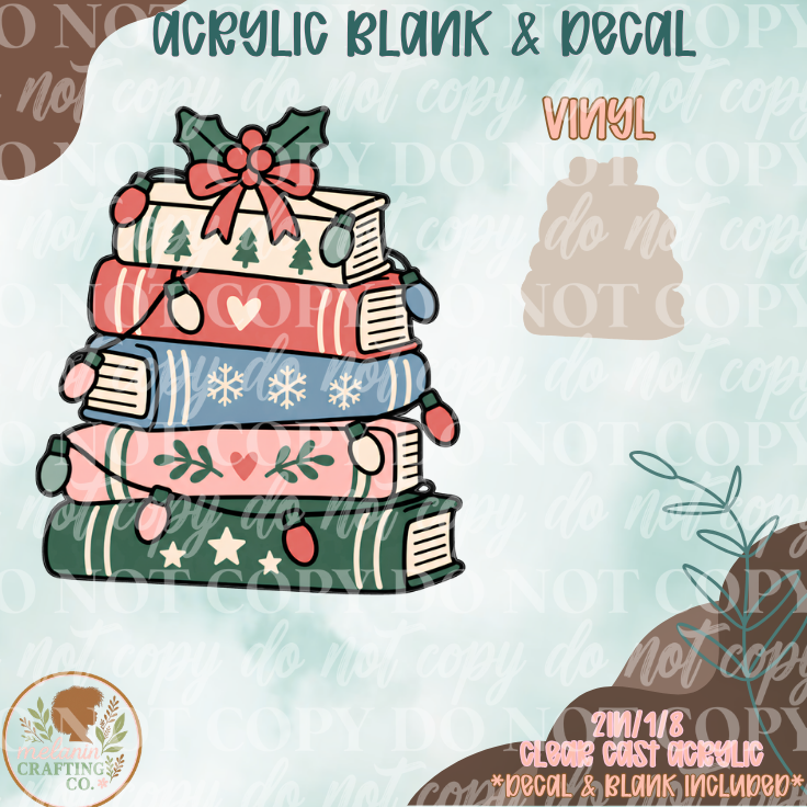 Holiday Books Acrylic Blank & Decal Set