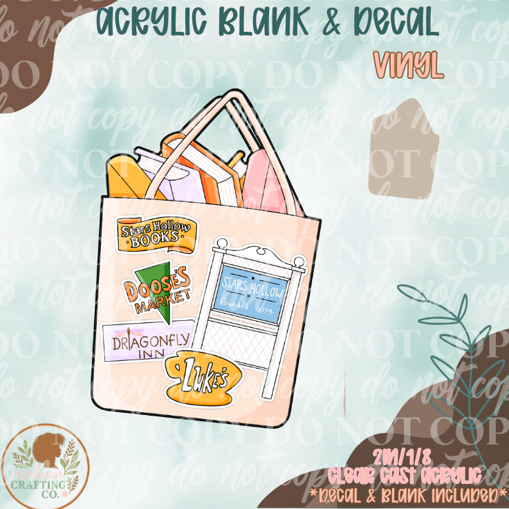 Tote Bag Acrylic Blank & Decal Set