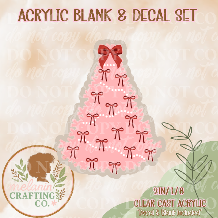 Coquette Christmas Tree Acrylic Blank & Decal Set