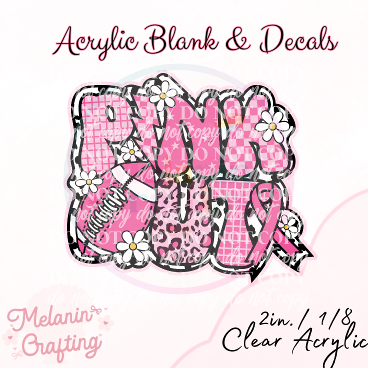 Polkadot Pink Out Acrylic Blank & Decal Set