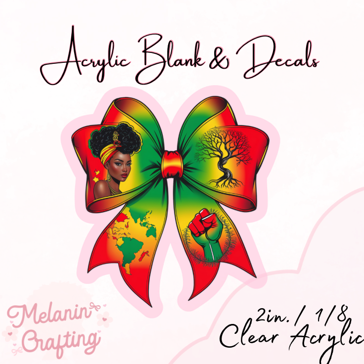 African Women Bow Acrylic Blank & Decal Set