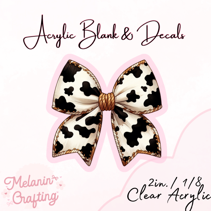 Cow print Western Acrylic Blank & Decal Set