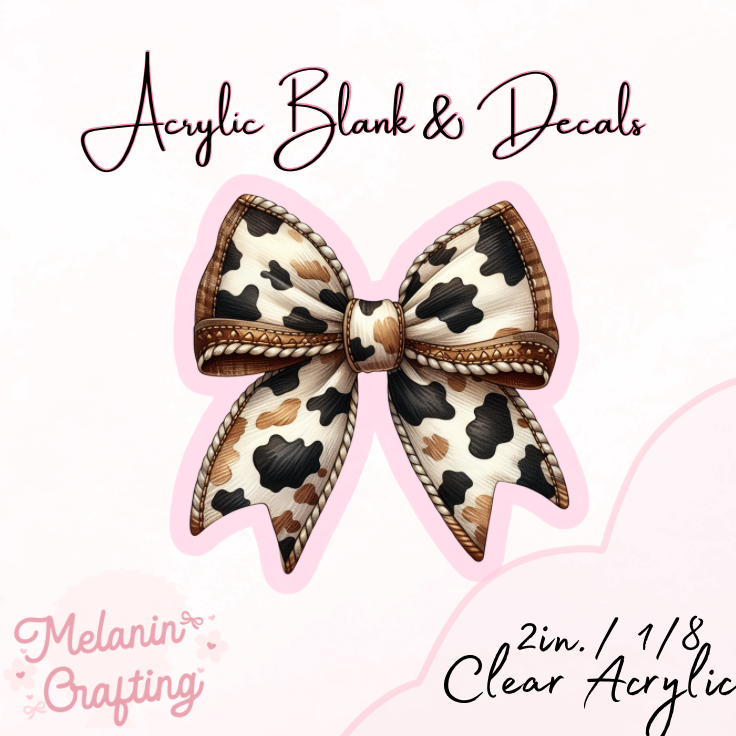 Cow print TwoToned Acrylic Blank & Decal Set