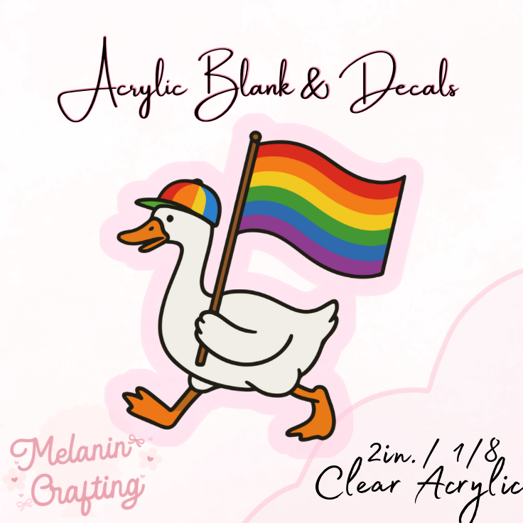 Pride Goose Flag Acrylic Blank & Decal Set