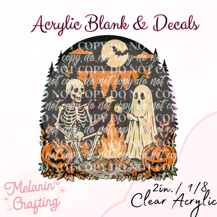 Spooky Campfire Acrylic Blank & Decal Set