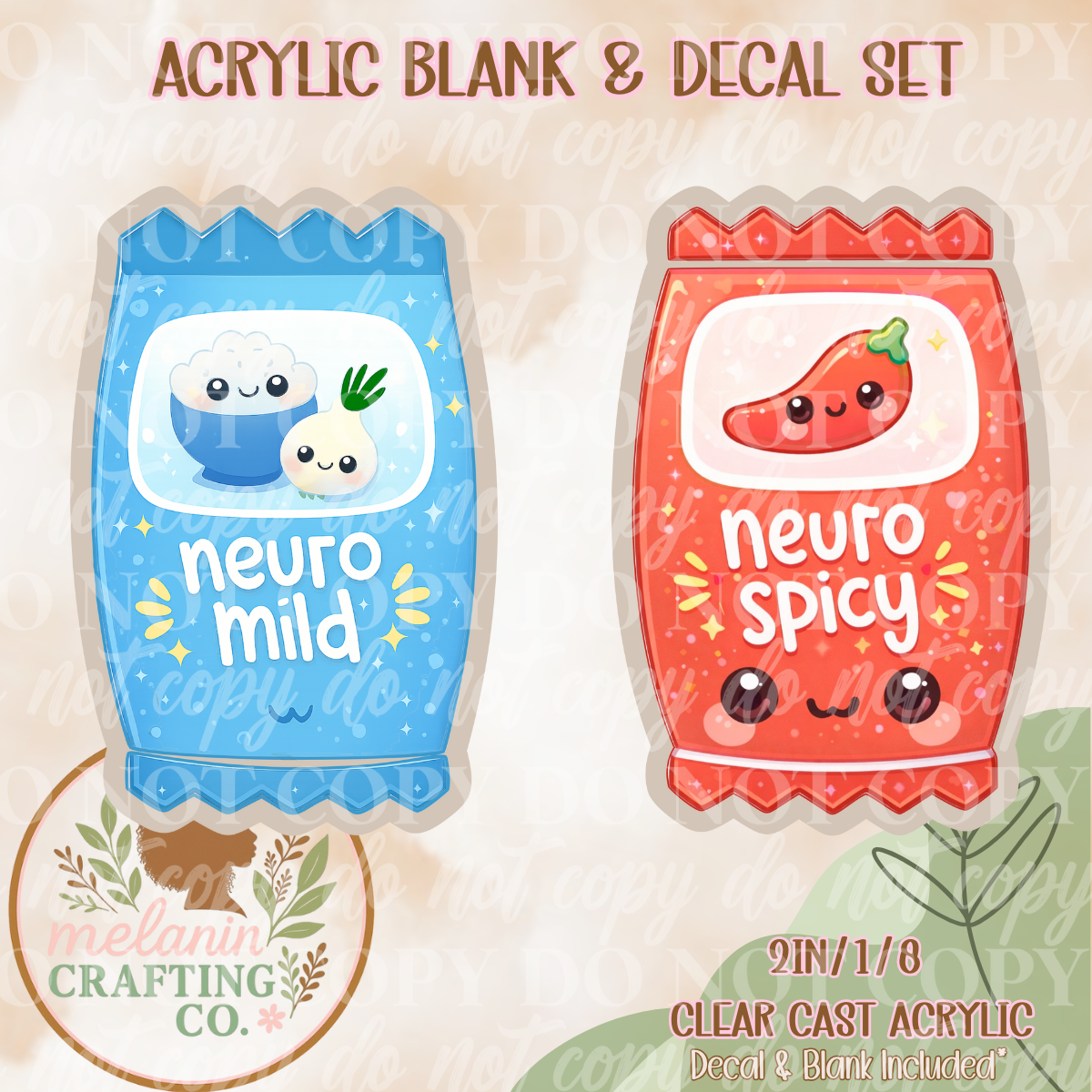 Neuro Issues Acrylic Blank & Decal Set