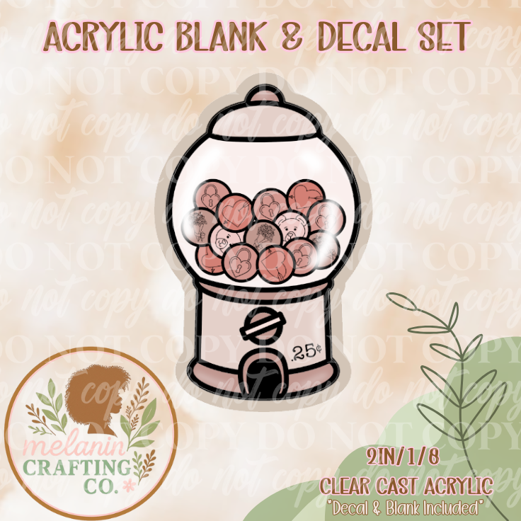 Love Gumball Acrylic Blank & Decal Set