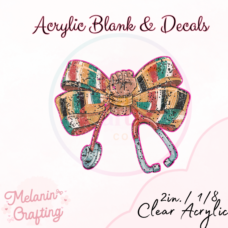 Juneteenth Stethoscope Acrylic Blank & Decal Set