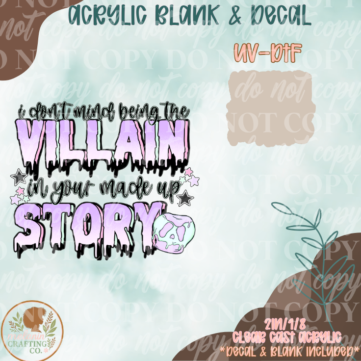 Villain Back Story UV DTF Acrylic Blank Set