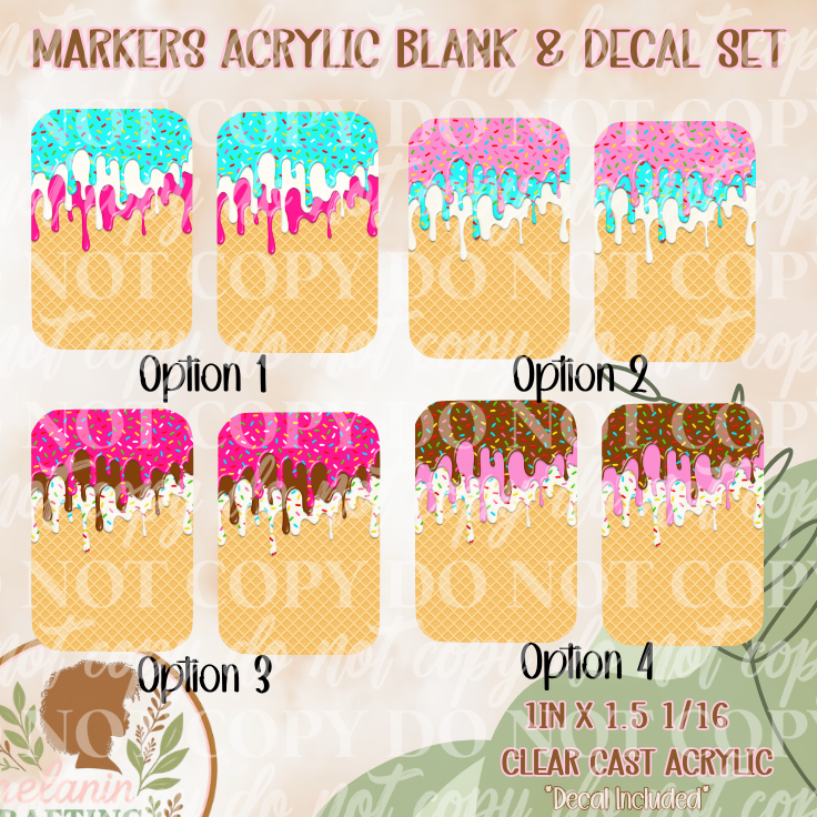 Ice Cream Drip X-Ray Markers (Decal Included)