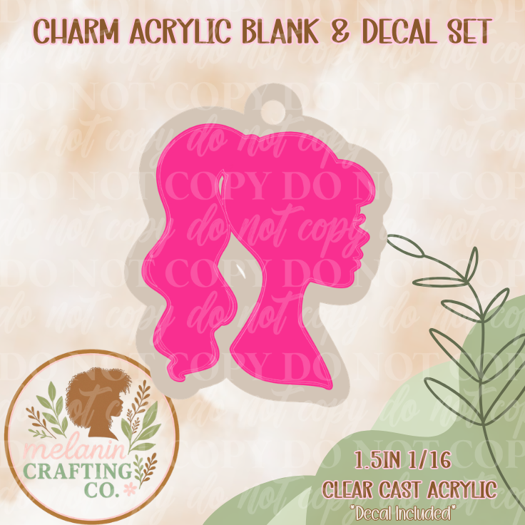Pony BB Acrylic Blank & Decal Charm Set