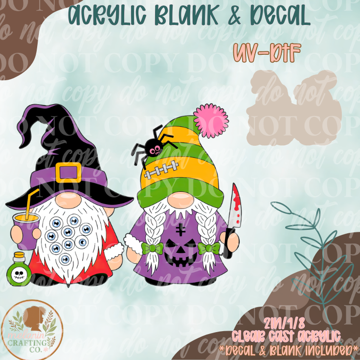 Spooky Gnomes UV DTF Acrylic Blank Set