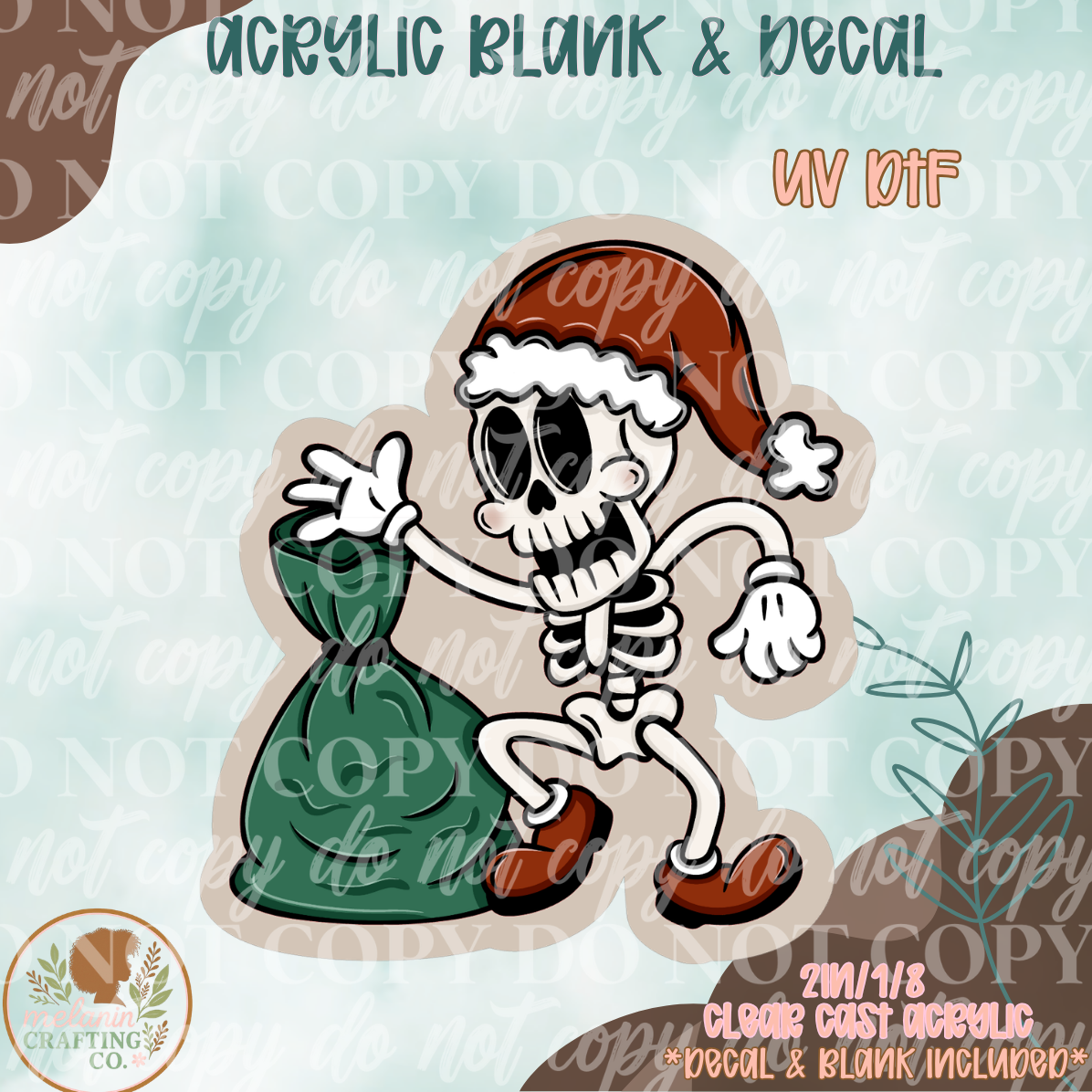 Christmas Skellie UV DTF Acrylic Blank Set