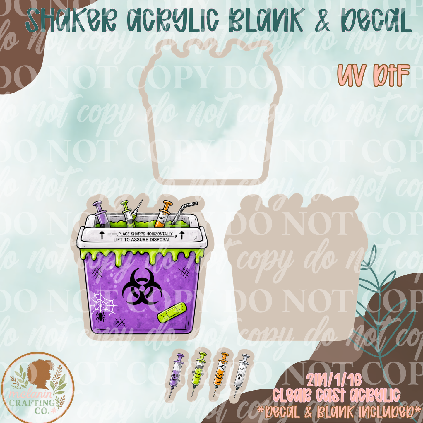 Spooky Biohazard Acrylic Blank & Shaker Set