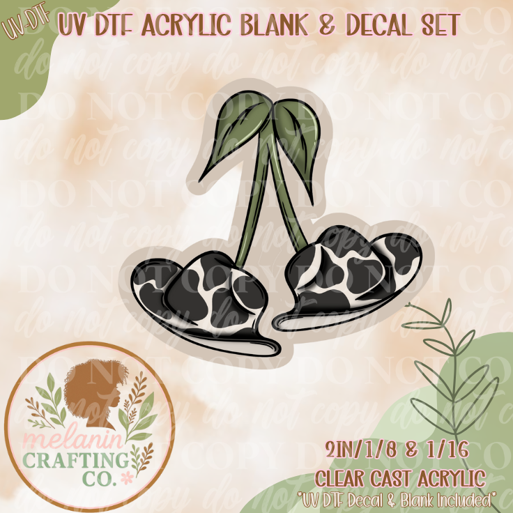 Cowboy Cherries UV Dtf Acrylic Blank Set