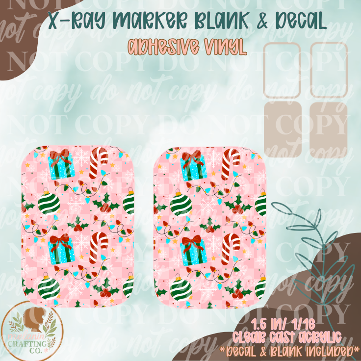 Pink Christmas Xray Markers (Decal Included)