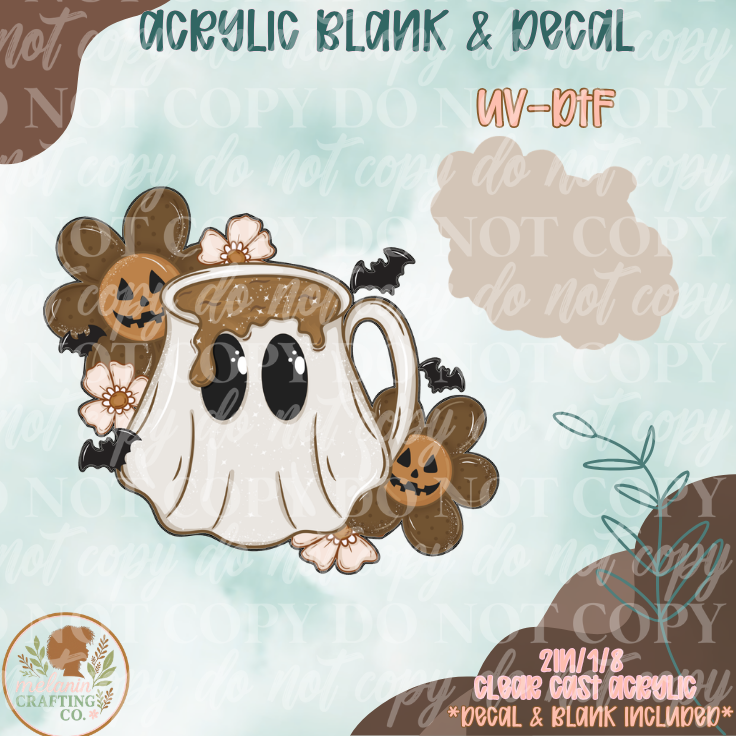 Spooky Coffee UV DTF Acrylic Blank Set