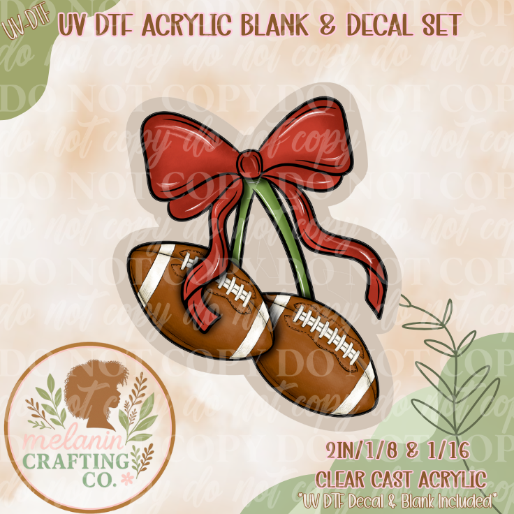 Football Cherries UV Dtf Acrylic Blank Set