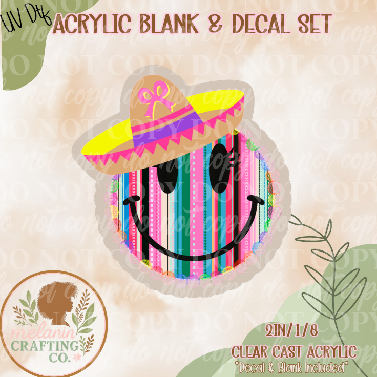 Cinco De Mayo Smiley UV Dtf Acrylic Blank Set