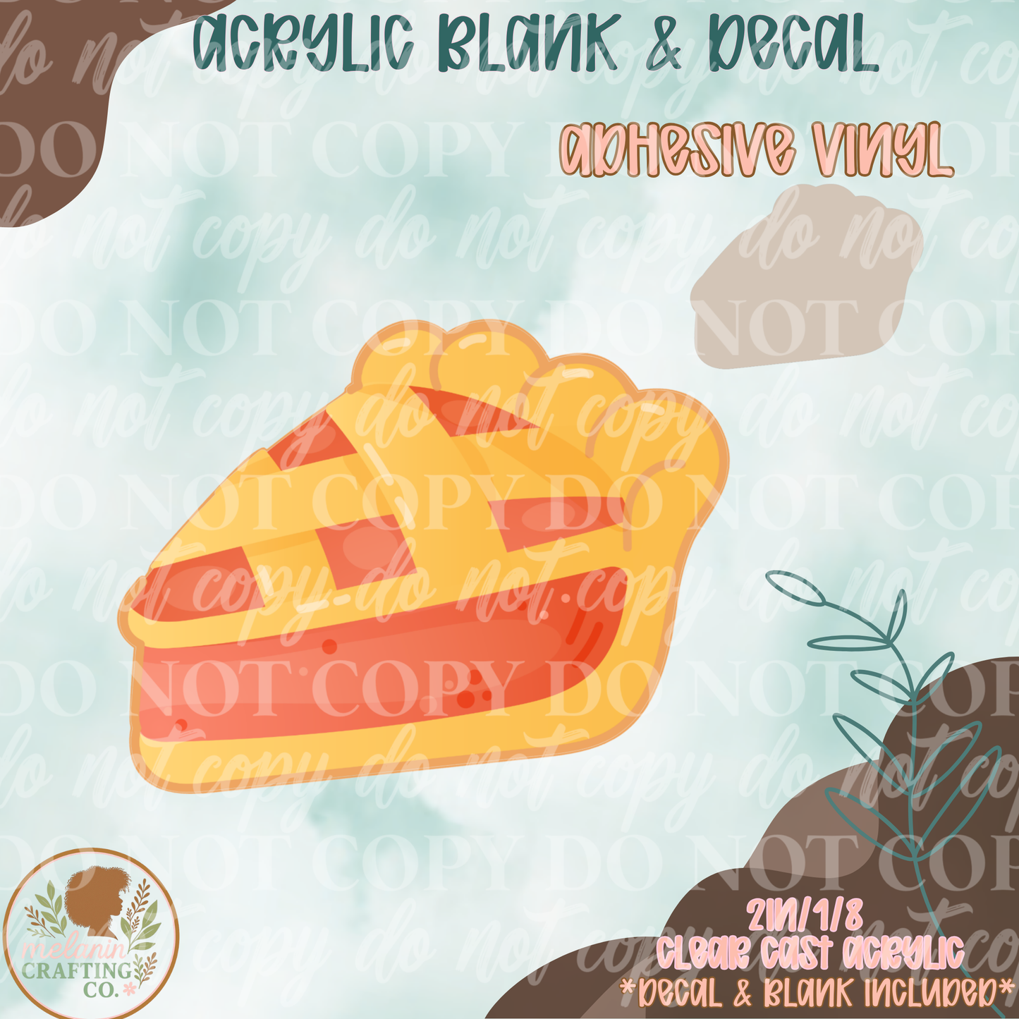 Pie Acrylic Blank & Decal Set