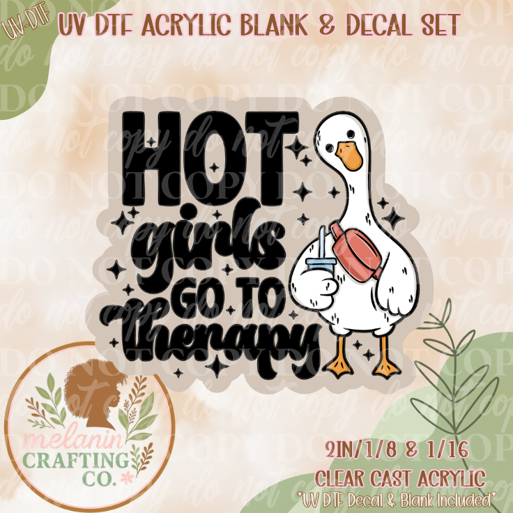 Hot Girls Go To Therapy UV DTF Acrylic Blank Set