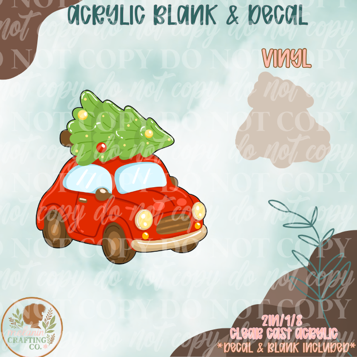 Festive Car Acrylic Blank & Decal Set
