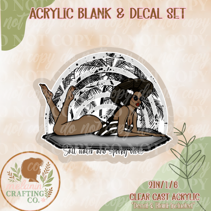 Salt Water & Spooky Vibes Acrylic Blank & Decal Set