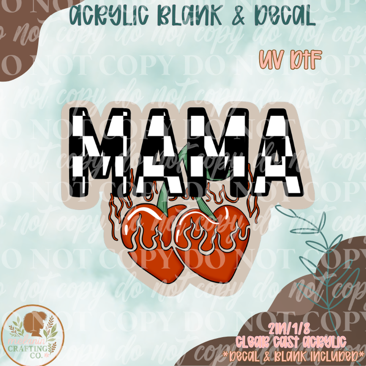 Checkered Mama UV DTF Acrylic Blank Set