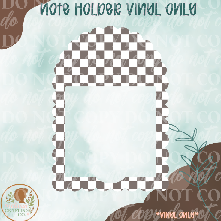 Checkered Taupe Notepad Vinyl