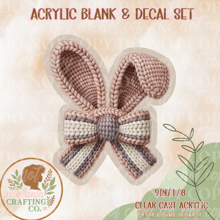 Cocoa Bunny Ears Acrylic Blank & Decal Set