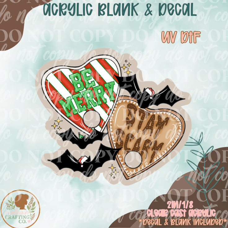 Be Merry Stay Spooky UV DTF Acrylic Blank Set