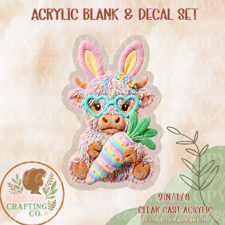 Bunny Belle Acrylic Blank & Decal Set