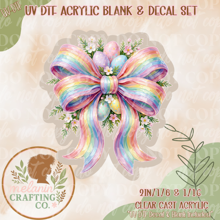 Easter Candy Ribbon UV DTF Acrylic Blank Set